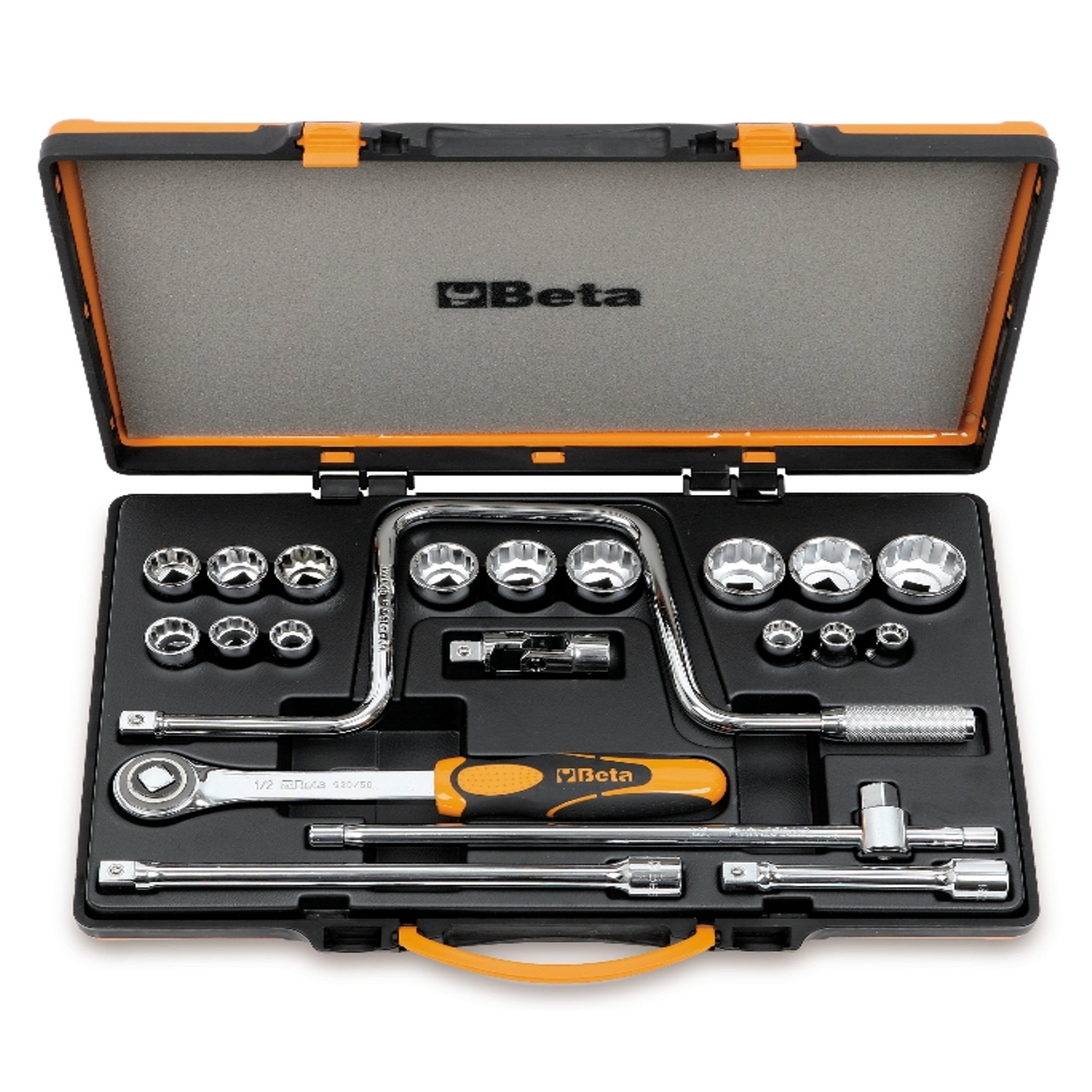Beta 9200947 Model 920 AS/C15 Bi-hex Sockets and 6 Accessories, 3/8-1.1/4af, 1/2 Drive, 15 Pieces