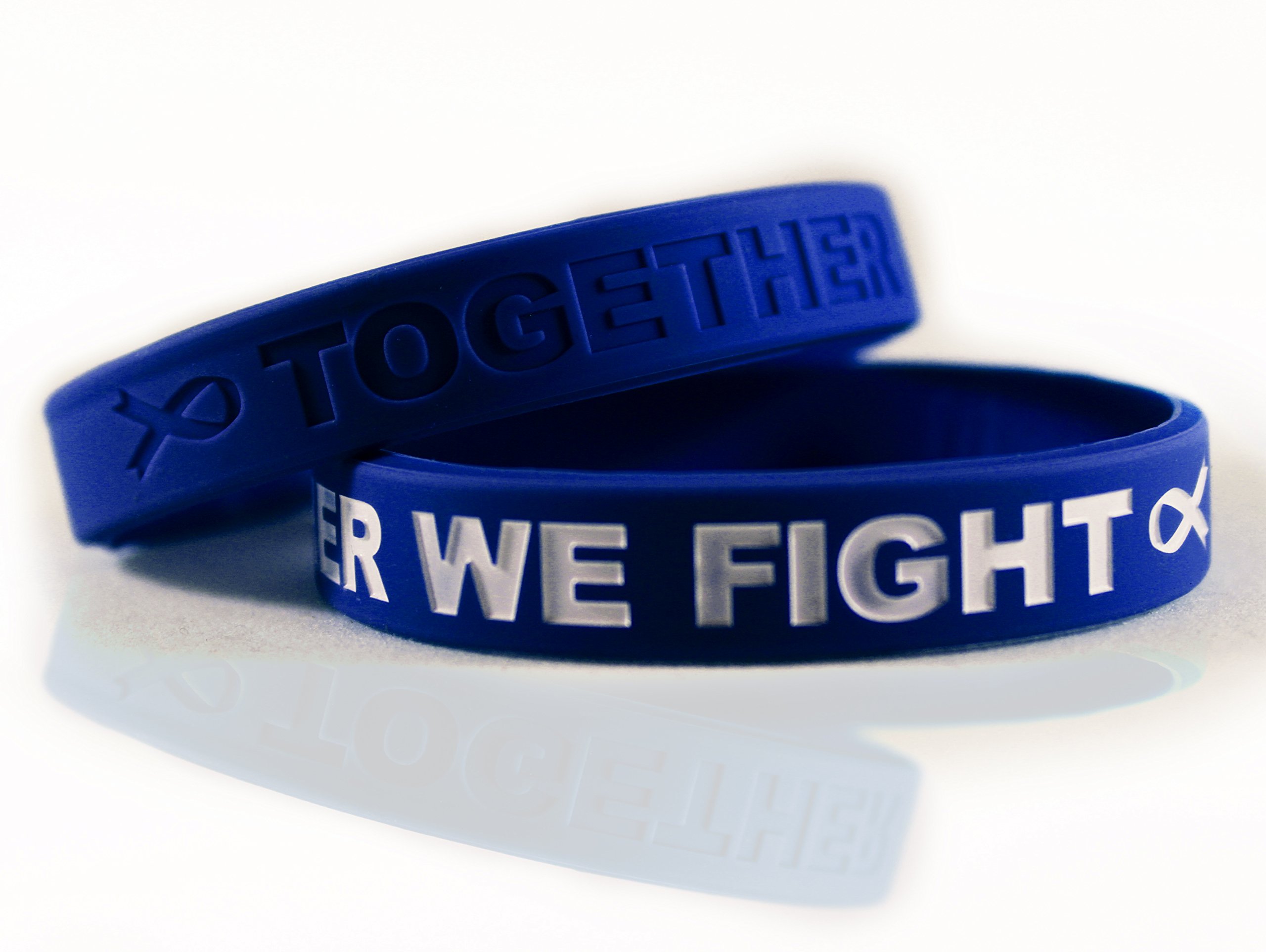 (12pack) Blue Awareness Ribbon Silicone Wristbands