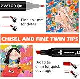colpart 120+2 Dual Tip Alcohol Markers Set Brush & Chisel Tips view 2