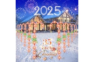 TRWYMZ 35" Christmas Candy Cane Lights - 12 Pack 8 Modes,30V LED Candy Cane Lights Christmas Decor, Outdoor Christmas Decorations, for Yard Lawn Garden or Pathwayn