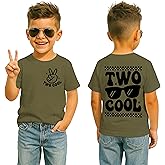 SANIXJOO Two Cool 2nd Birthday T Shirts Boys 2nd Birthday Shirt Toddler Baby 2 Year Old Birthday Gift Tee Tops
