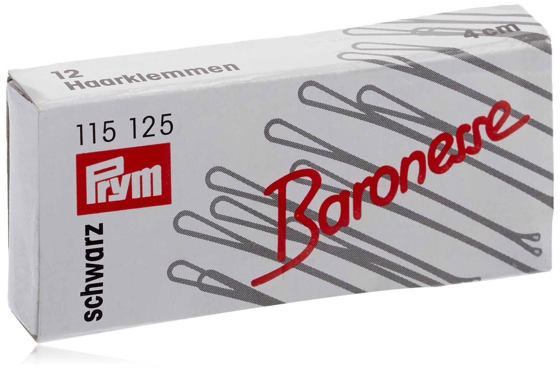 Baronesse 4cm schwarz-gewellt, 12Stück