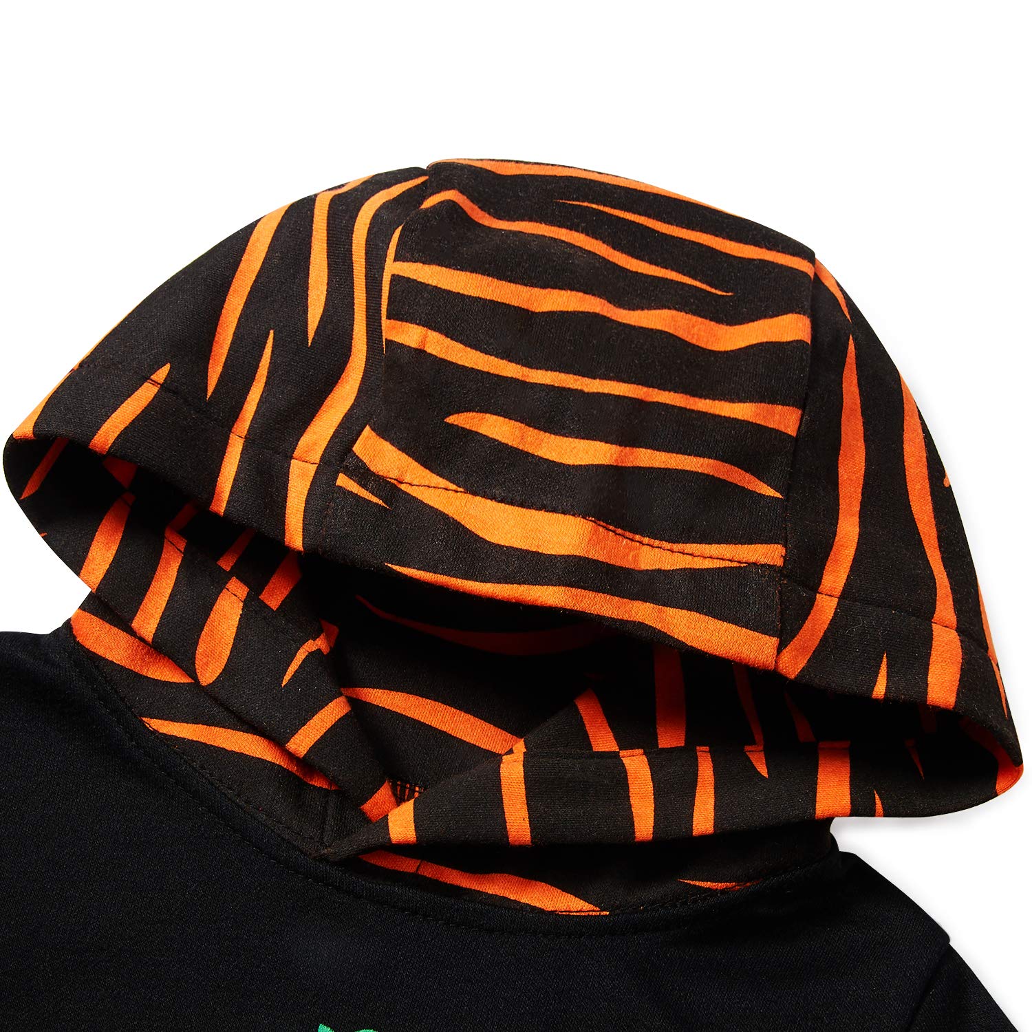 RAISEVERN Unisexe Bébé Filles Garçons Halloween Citrouille Imprimer Vêtements Ensemble À Manches Longues À Capuche Outfit Noir 0-3 mois