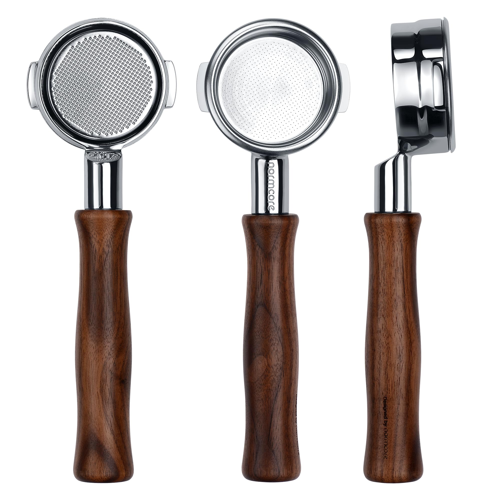 Photo 1 of Normcore 58mm Naked Portafilter for Breville Dual Boiler Espresso Machine BES900XL, BES920XL, BES980XL, BES990BSS, Bottomless Portafilter with 18g Basket, Genuine American Walnut Handle