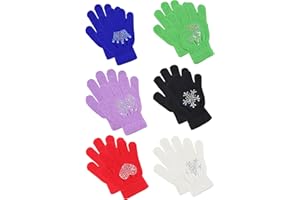 Pesaat Cartoon Baby Girl Knit Mittens Stretch Toddler Gloves For Kid Boys Fall Early Winter (Glove 6-Pack Silver Dispensing, 