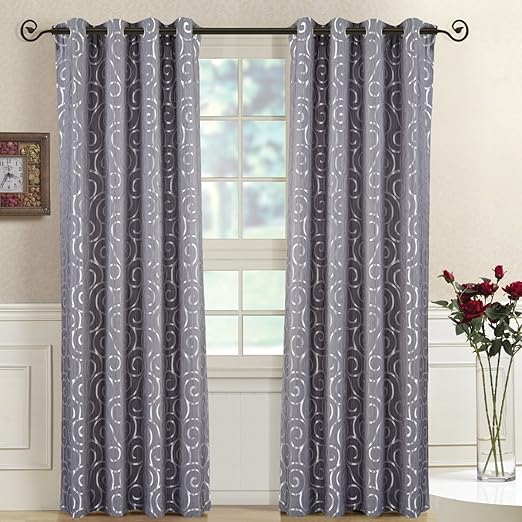 Amazon Com Royal Bedding Tuscany Gray Panels Top Grommet