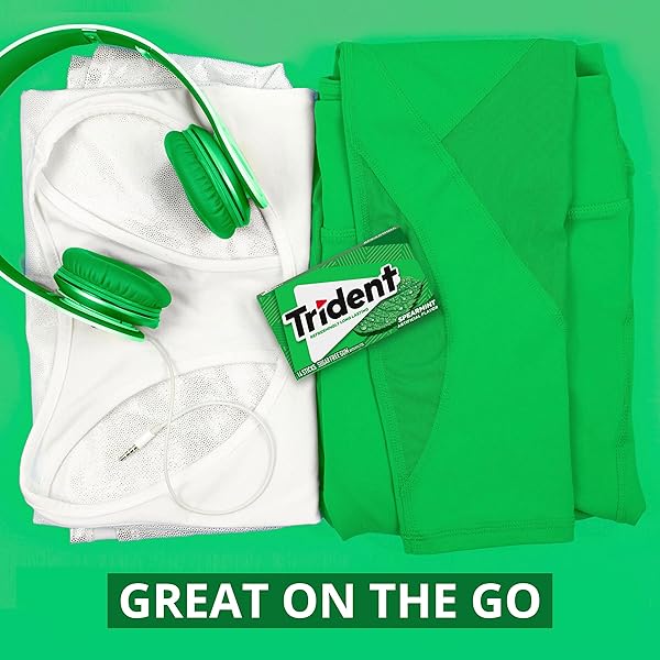 TRIDENT SPEARMINT SUGAR-FREE CHEWING GUM, 14 PIECES (PACK OF 1)