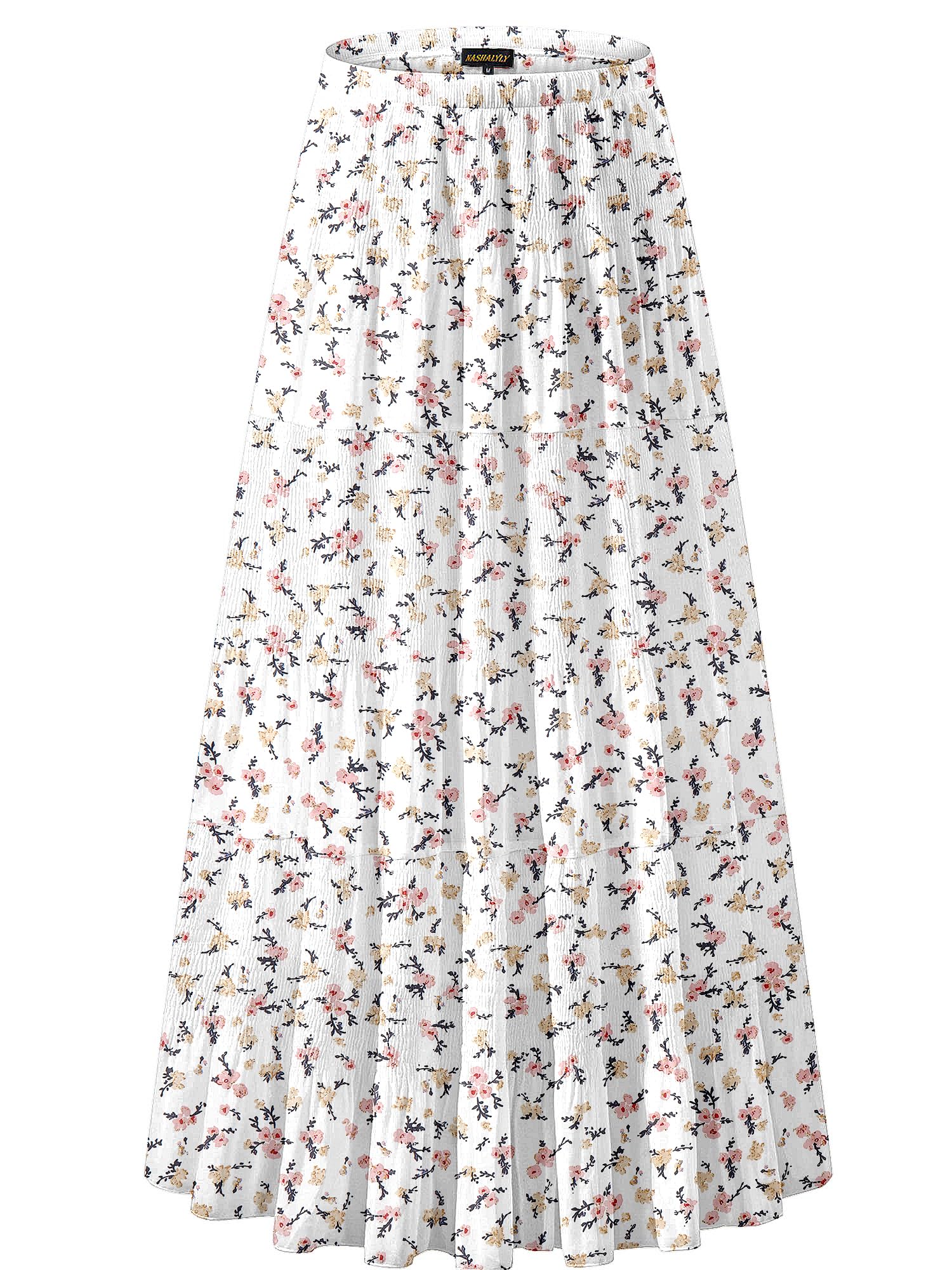 NASHALYLY Women's Chiffon Elastic High Waist
