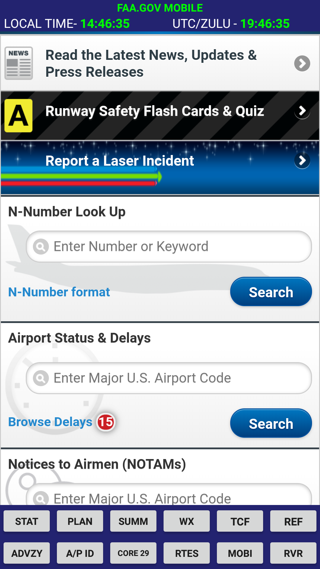 Amazon Com National Airspace System Status Nass Appstore For