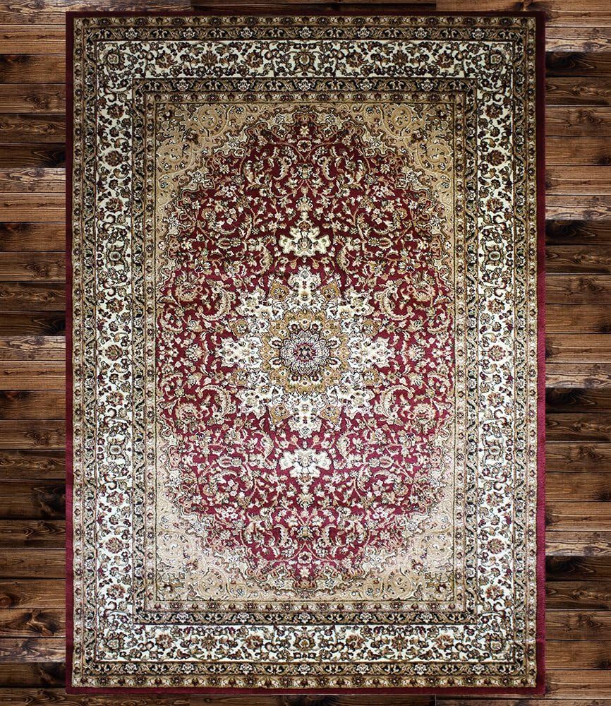 KILIM Boho Bohemian Burgundy Isfahan Vintage Style K603 Area Rug Clearance Soft and Durable Pile. Size Option (3'.7'' X 5'), 3'.7'' X 5'
