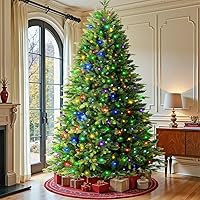 SHareconn 7ft Prelit Artificial Hinged Christmas Tree with 380 Color Changing RGB Lights(Upgraded),Remote Control,Fake Pre-Li