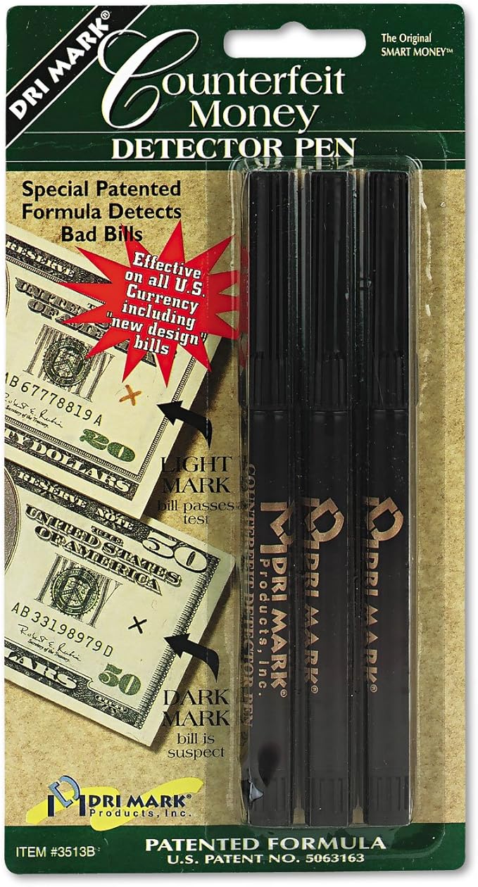 DRI3513B1 Smart Money Counterfeit Bill Detector Pen for Use w/U.S. Currency