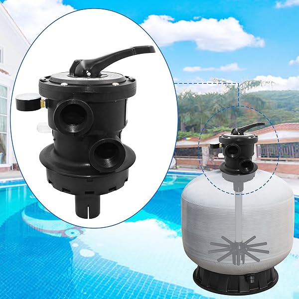 TIROAR SP0714T TOP-MOUNT MULTI PORT VALVE COMPATIBLE WITH HAYWARD VARIFLO,REPLACEMENT FOR HAYWARD ABOVE-GROUND PRO OR VL 210 SERIES SAND FILTER,1-1/2 SEVEN POSITION CONTROL VALVE,BLACK