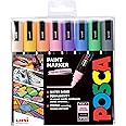 Posca Pens PC-5M Felt Tip Acrylic Paint Colouring Set. Opaque Coloured Permanent Markers for Adults and Children. Ideal on Fabric, Graffiti, Watercolour, Outline, Drawing, Window and Glass Art. 8 Pack
