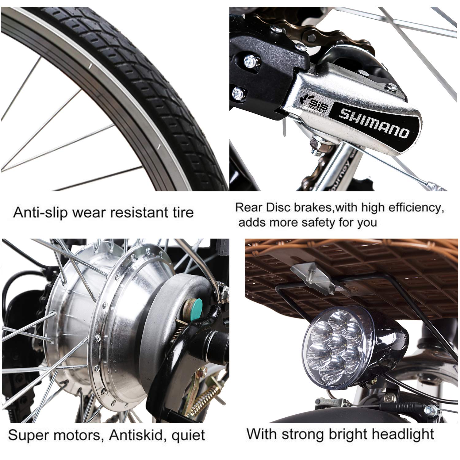 nakto electric bicycle sporting shimano 6 speed gear ebike