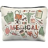 KBRCT Medical Assistant Makeup Bag for Women, Medical Assistant Appreciation Week Gifts, Nurse Gifts Cosmetic Bag for Purse, Nursing Makeup Zipper Pouch
