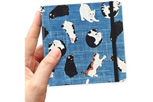 qianshan 4.8" x 4.8" Square Art Sketchbook, 96 Sheets 80 GSM Artistic Drawing Painting Writing Paper,Mixed Media Sketch Book for Dry Media,Hardcover Journal Pocket Sketchbook.Lake Blue Cat