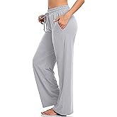 ADANIKI Sweatpants Women Yoga Pants with Pockets for Women Pajamas Work Pants Wide Leg Drawstring Pants for Women's Lounge