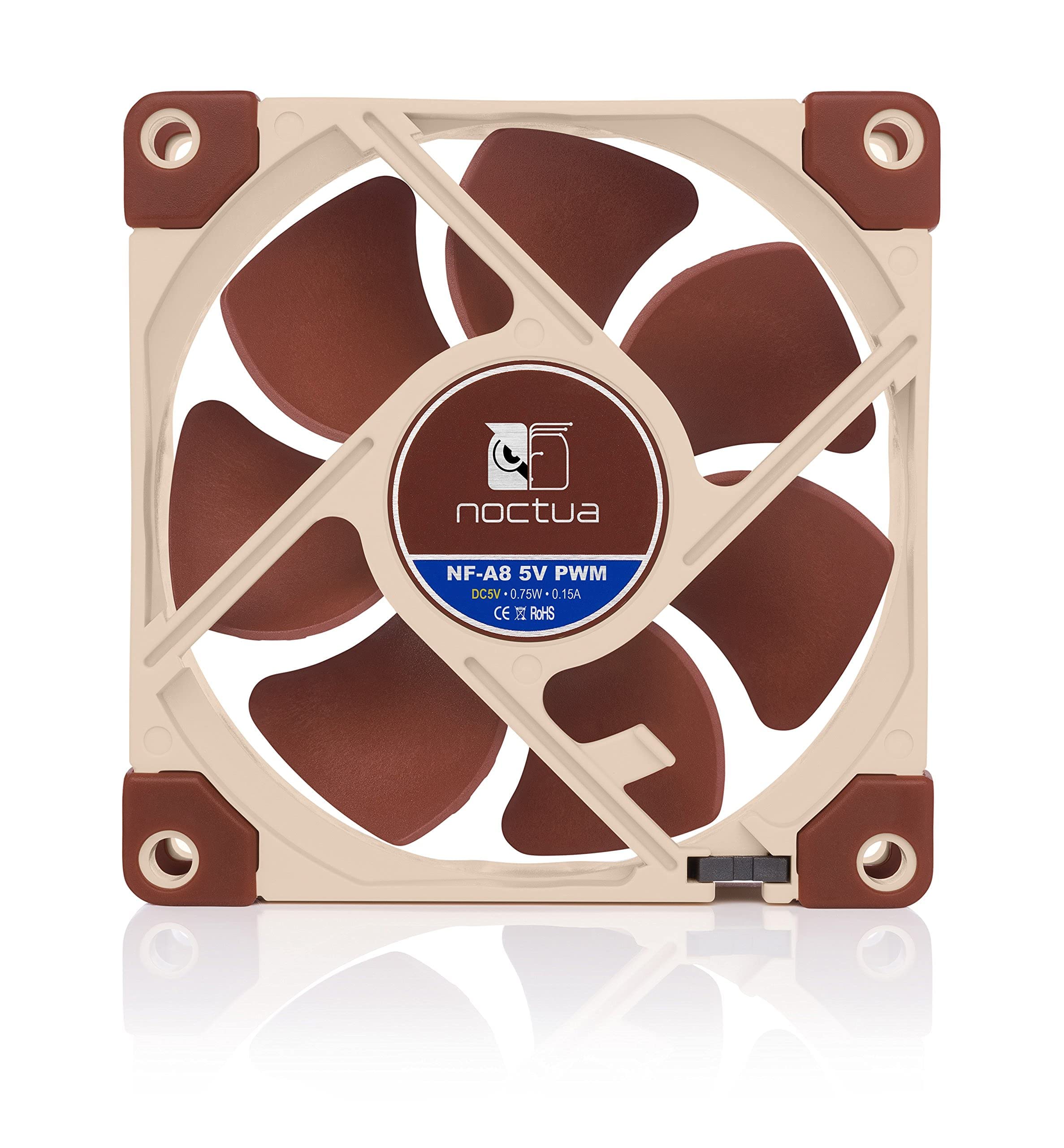 Noctua NF-A8 5V PWM, Premium Quiet Fan with USB Power Adaptor Cable, 4-Pin, 5V Version (80mm, Brown)