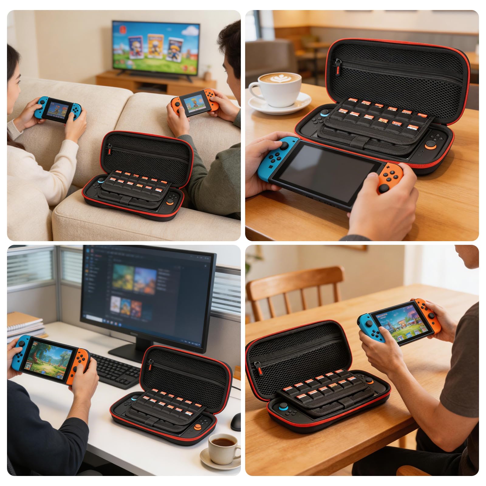 aceyoon Tasche für Nintendo Switch 2 (2025), Harte Schutzhülle für Switch 2 Konsole mit Aufbewahrung für 24 Spielekarten und Zubehör Stoßfeste Tragetasche Hülle Case für Nintendo Switch 2 7