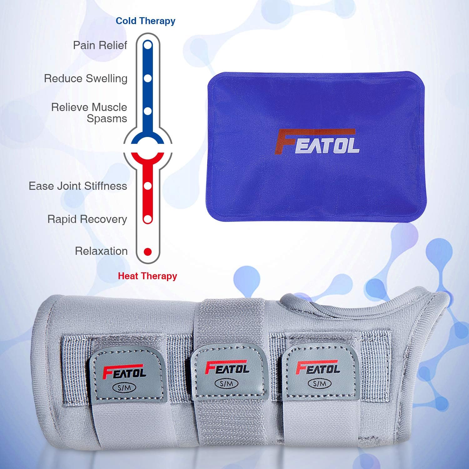 Carpal Tunnel Wrist Brace | Night Sleep Support Brace, Removable Metal Wrist Splint- Hot/Ice Pack, Left Hand, Small/Medium, Adjustable Hand Brace for Men, Women, Relieve and Treat Wrist Pain: Health & Personal Care