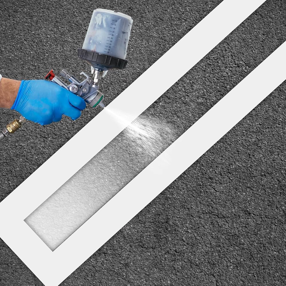 PEUTIER Parking Lot Stencil 4 x 88 Inch Silicone Foldable Reusable Template