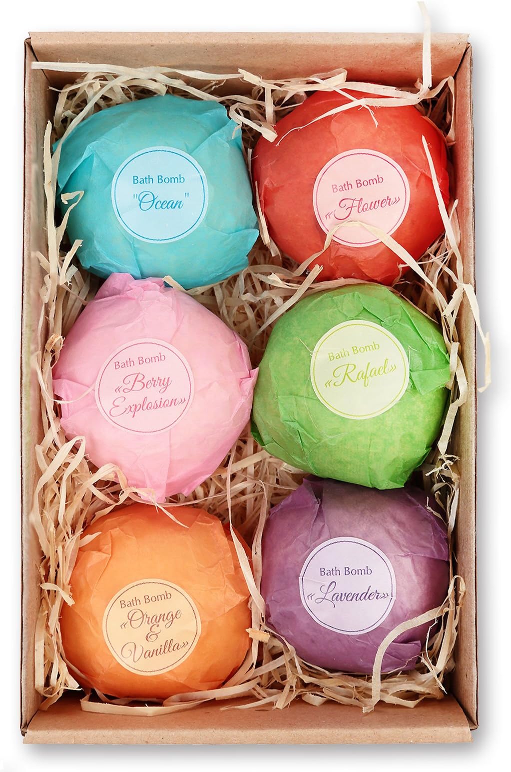 Mio Naturals Bath Bombs Gift Set 6 Handmade Fizzies Extra Large Size (4oz Each) - Natural and Aromatic – Ideal Gift for Her or Him, Husband or Wife, Mother or Sister