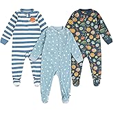 HUGGIES unisex-baby 3-pack Footed Fleece Coverall Pajamas