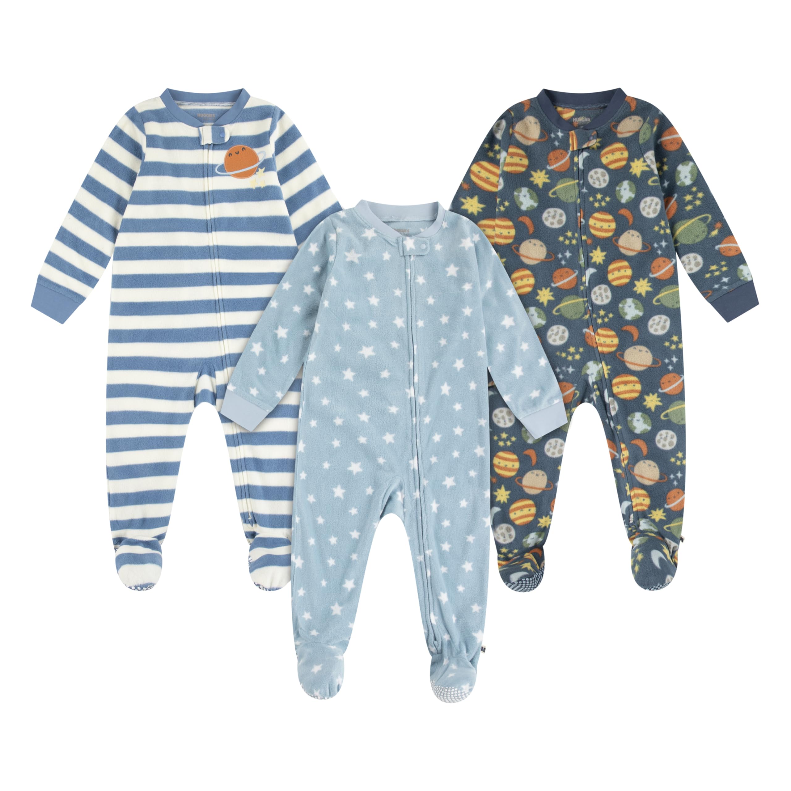 Photo 1 of Huggies 3-Pack Footed Fleece Coverall