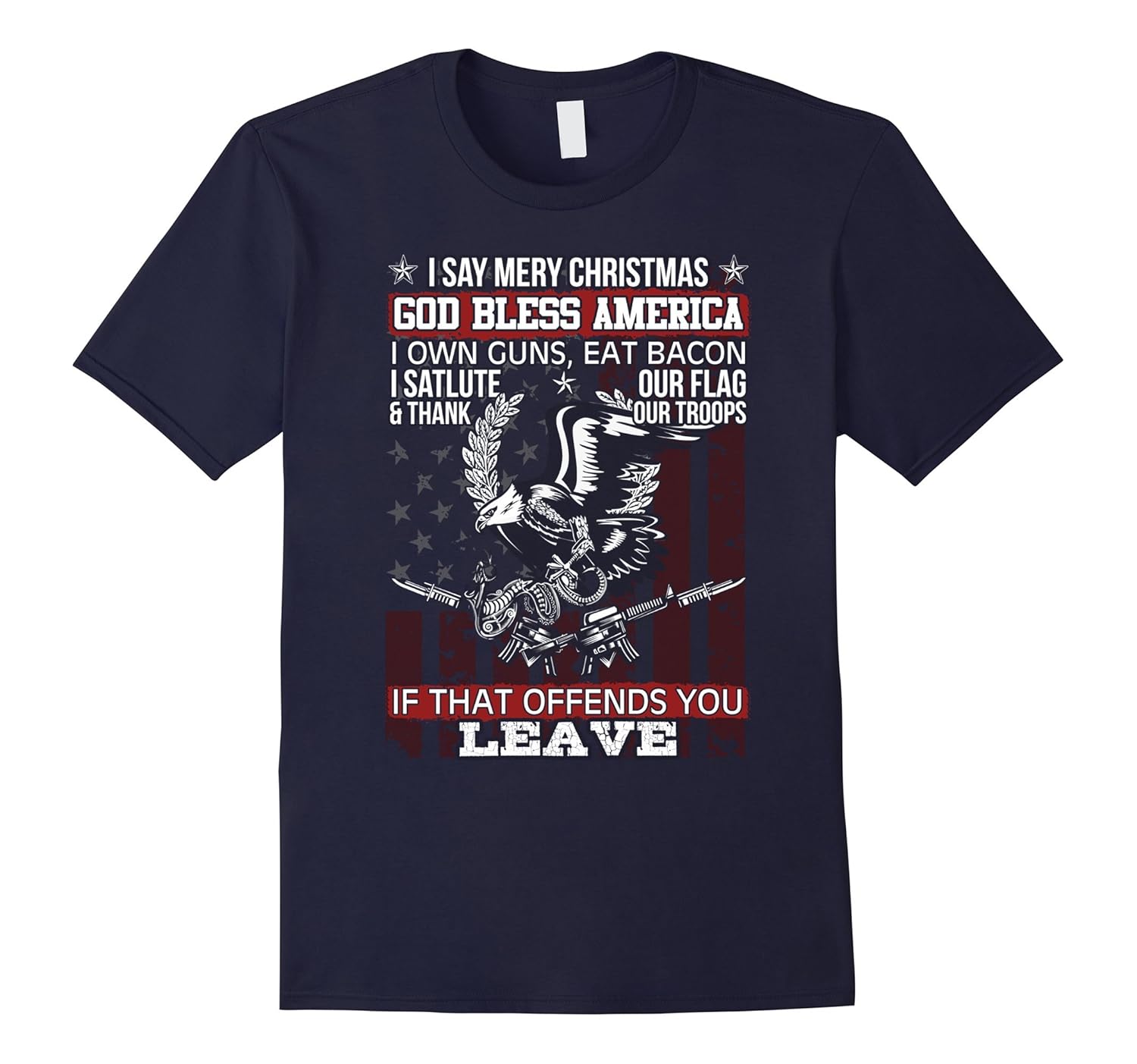 I Say Merry Christmas God Bless America TShirt-Rose