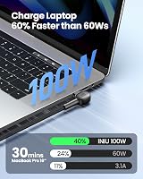 INIU USB C Cable 100W PD Fast Charge 2 Pack 2m Nylon Braided Type C Data Cord view 3