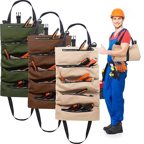 Pack Roll Up Tool Bag Multi Purpose Canvas Tools Bag Portable