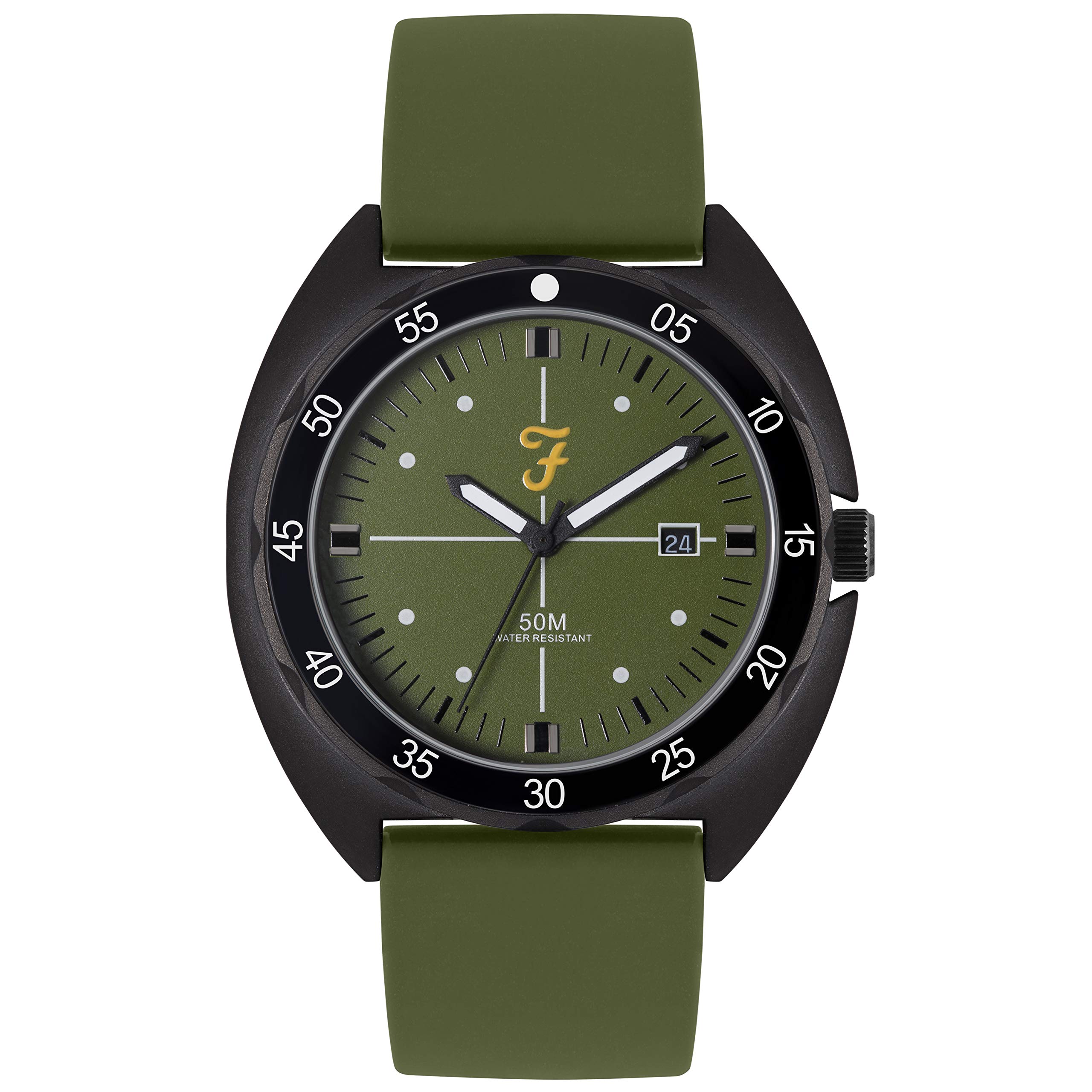 Farah Unisex Adult Analogue Classic Quartz Watch with Silicone Strap FAR2017