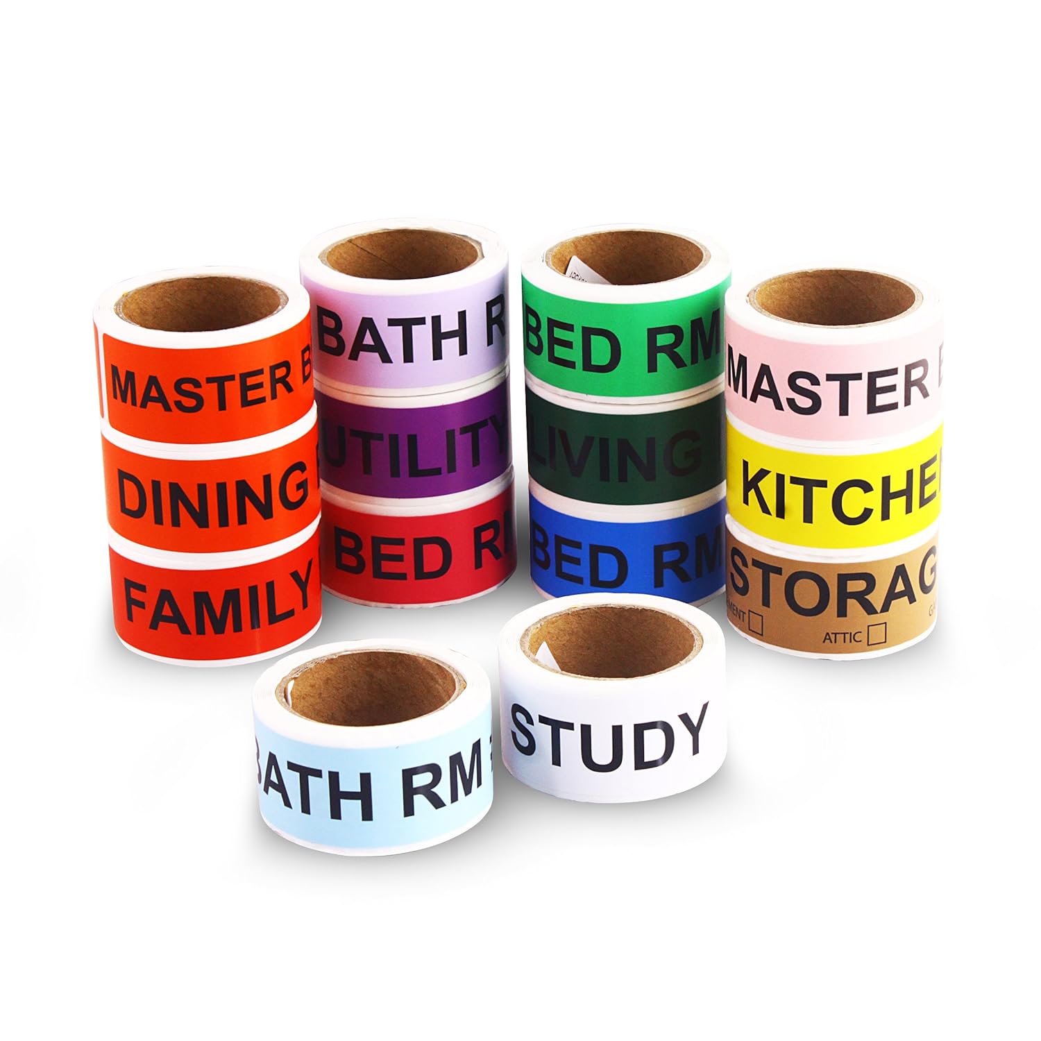 House Moving Stickers 4 Bedroom House 14 Rolls 50 Labels Per Living Space 14 Different Colors 700 Total Labels Color Coded For Home Moving