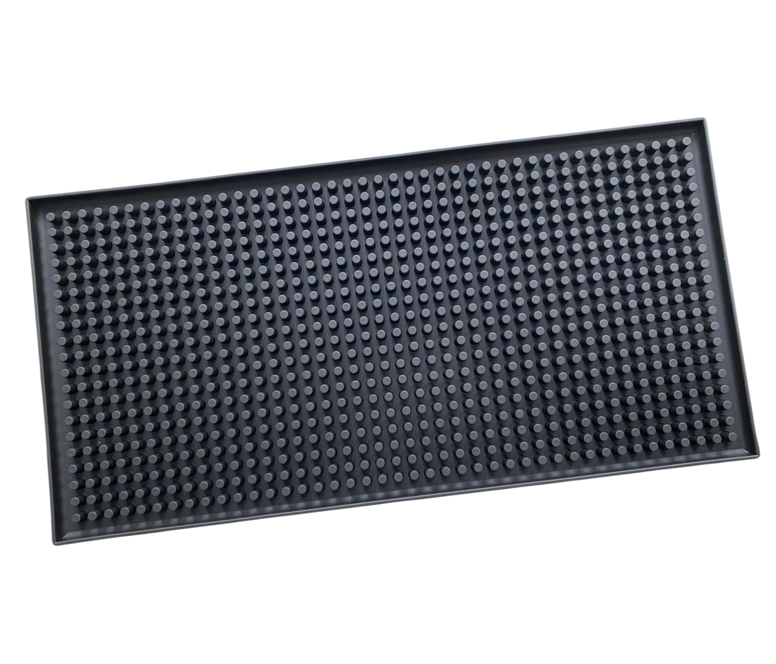 Photo 1 of Xibany Small Bar Mat, 6" x 12" PVC Black Coffee Mat for Home, Bartender, Kitchen Countertop, 1PCS