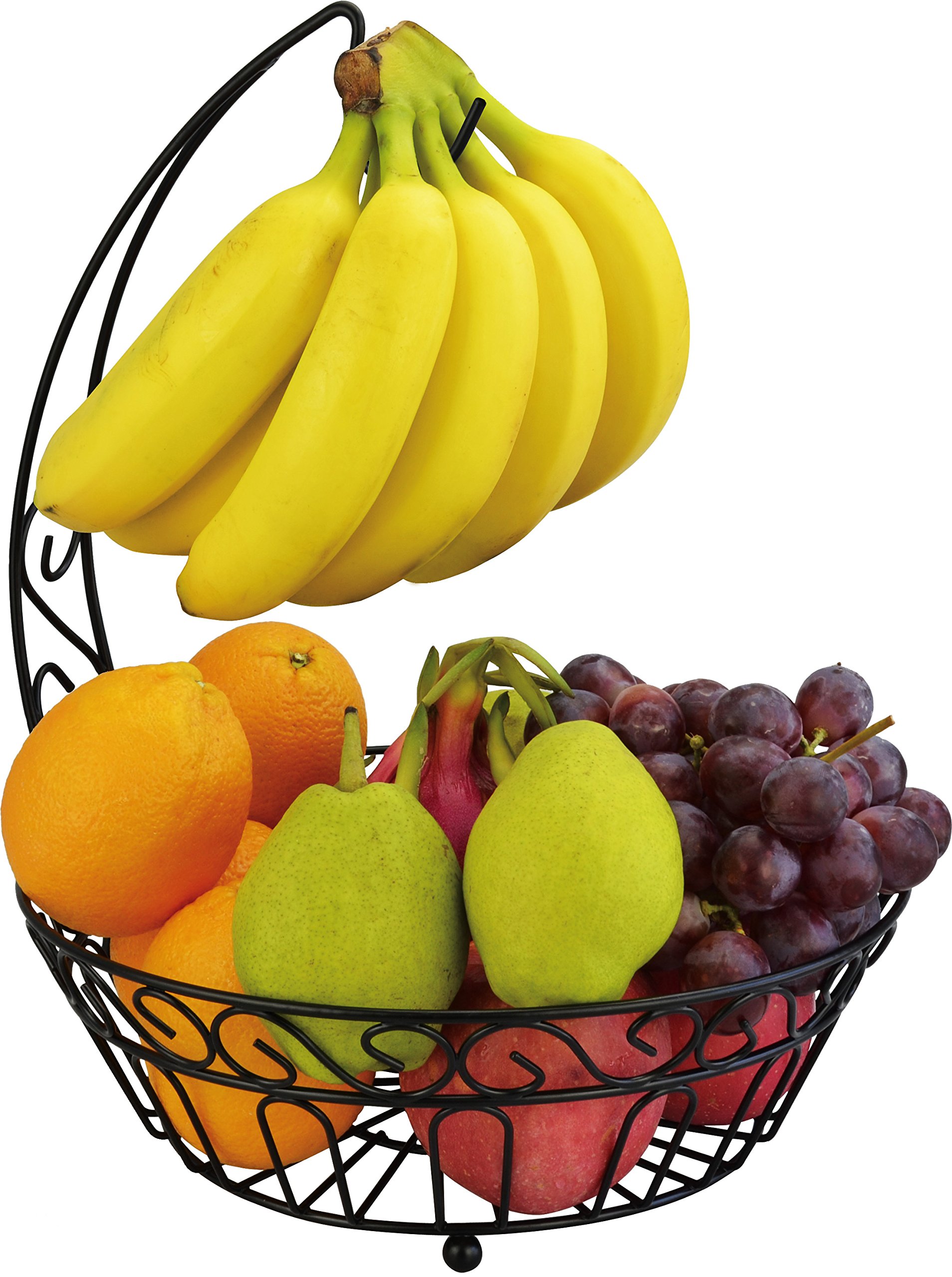 Surpahs Countertop Fruit Basket Stand w/ Detachable Banana Hanger