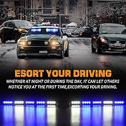 XRIDONSEN Blue White Emergency Visor Lights Warning