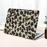 Seorsok Compatible with MacBook Air 13 Inch Case 2022 2021 2020-2018 Release A1932 A2179 M1 A2337,Elegant Leopard Print Soft Plush Faux Skin Leather Plastic Hard Shell Case&Keyboard Cover,Light Brown