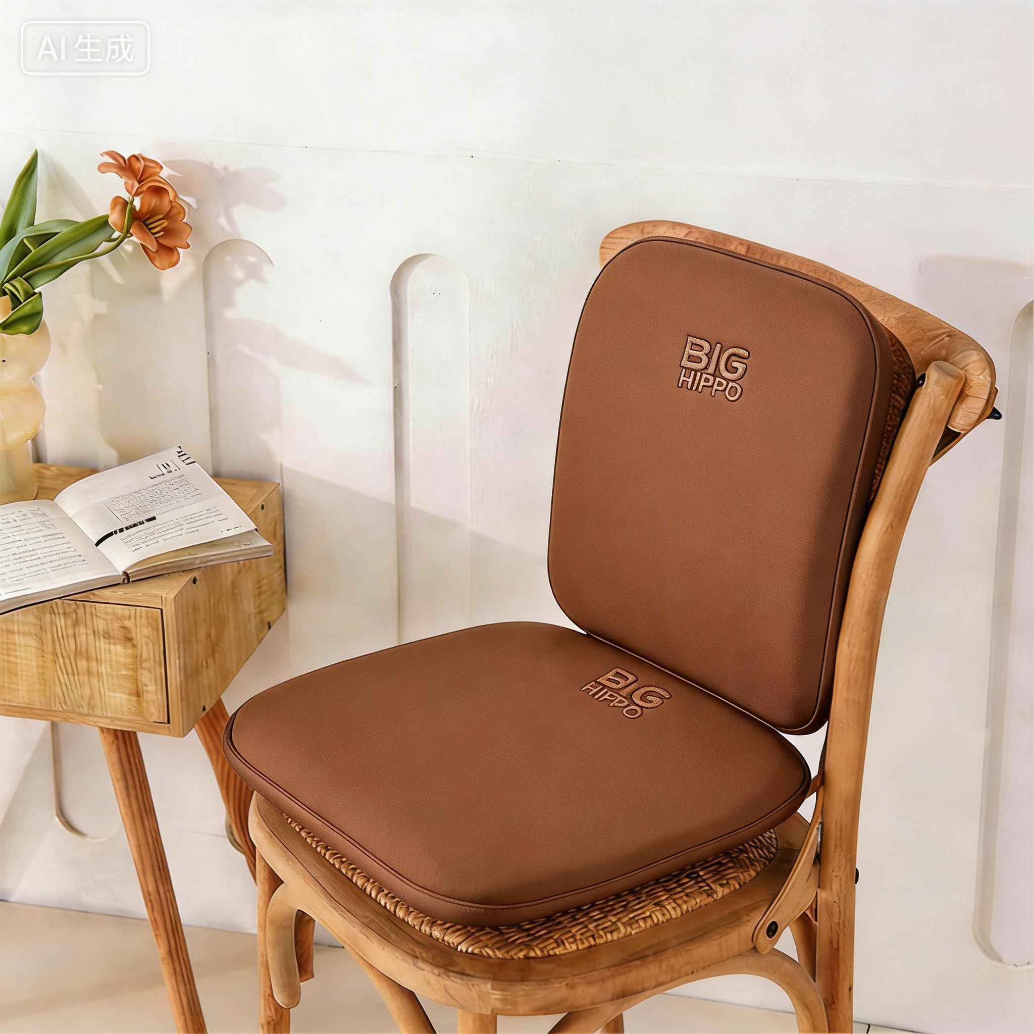 Photo 1 of Big Hippo Ergonomic Lumbar Support & Memory Foam Seat Cushion Set - Sciatica & Tailbone Pain Relief for 8+ Hours Sitting - Non-Slip Desk Chair Pad for Office, Car & Wooden Dining Chairs (Brown)