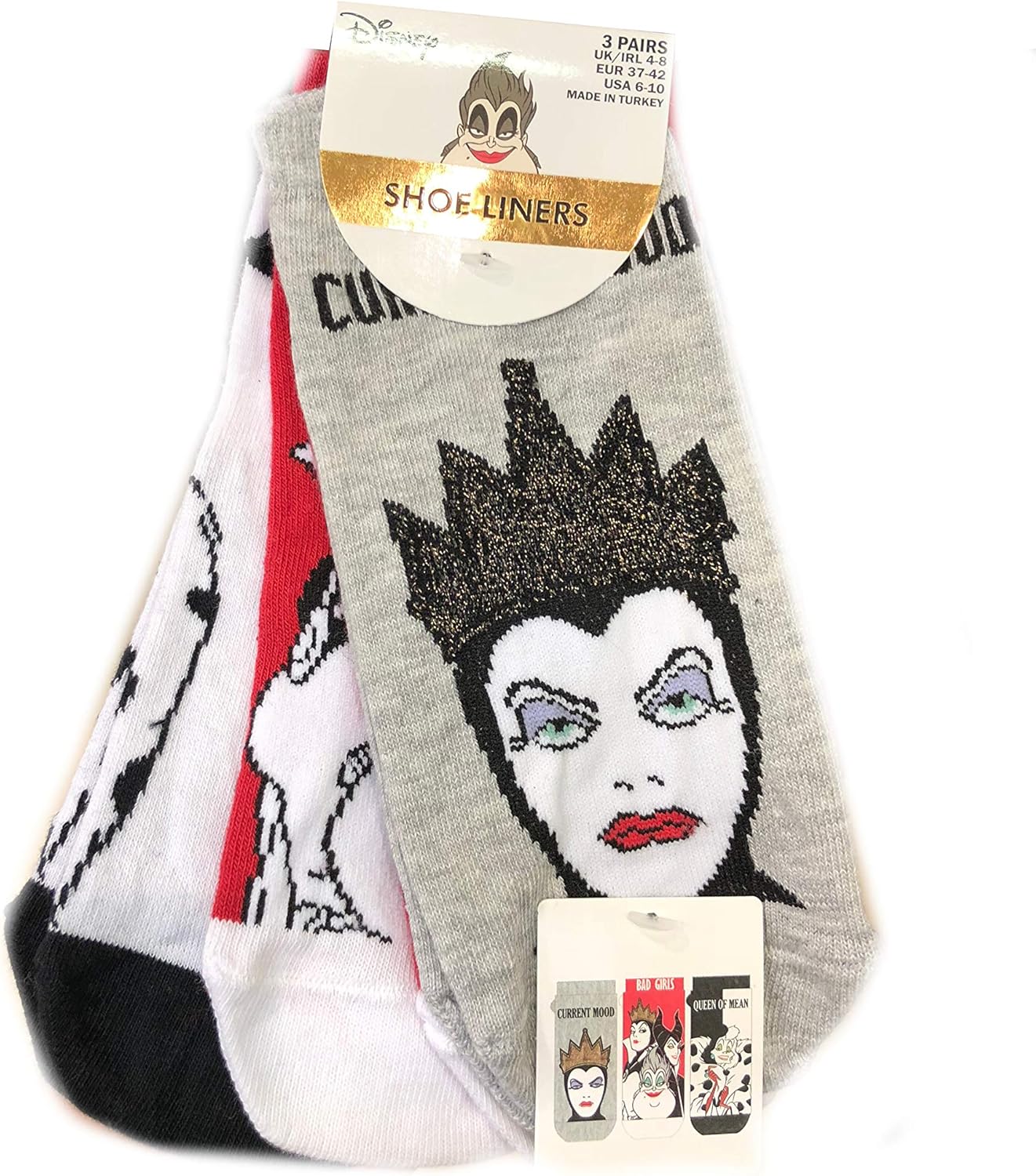 Primark Calcetines para Mujer, diseño del Mal de Disney, tamaño de la