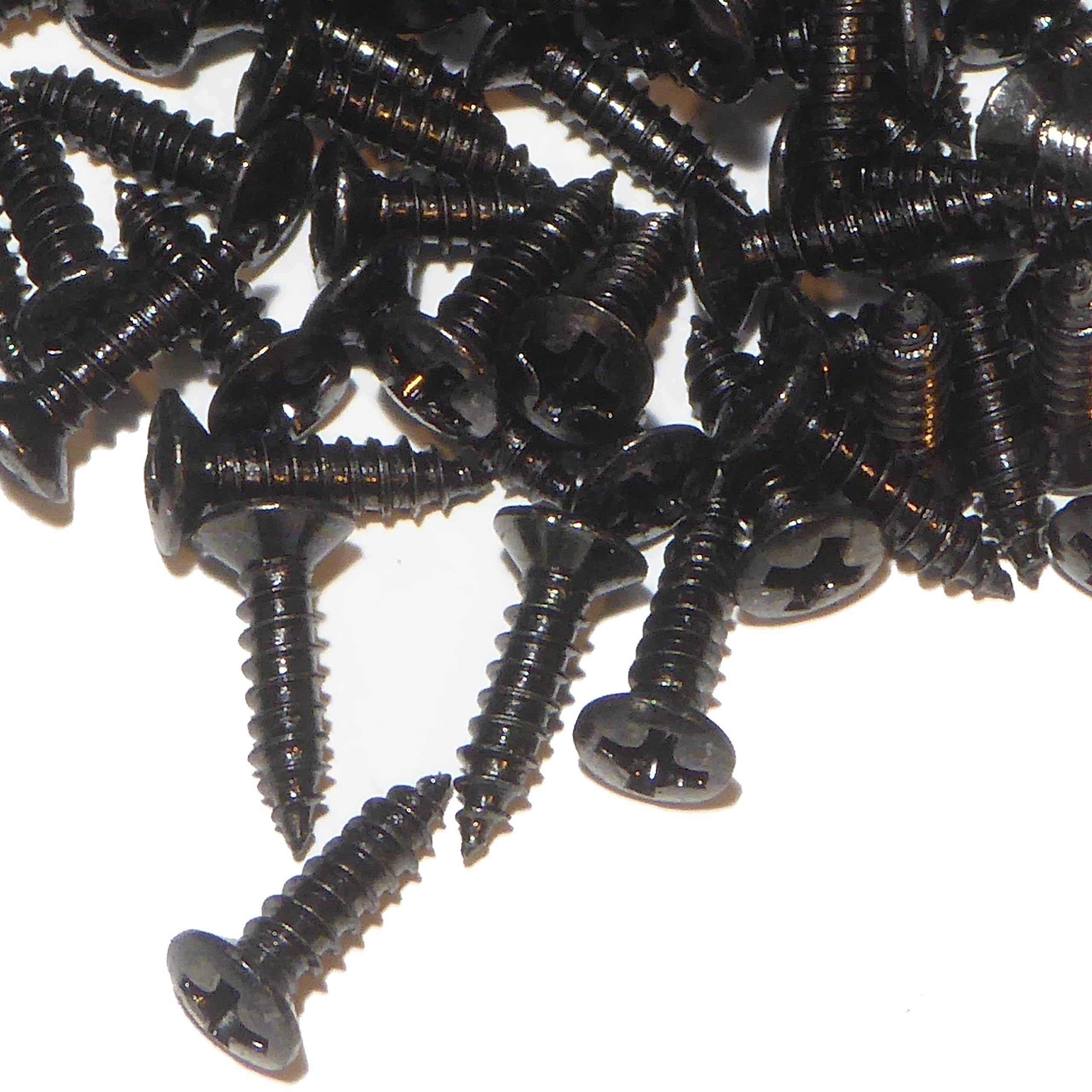 50 Black guitar scratch plate/pick guard screws 3mm x 12mm CSK model making hobby screws