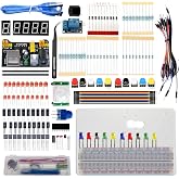 MOGAOPI Electronics Component Fun Kit, Component for Arduino/Raspberry Pi, Breadboard, Power Supply Module, Jumper Wire, LED Diode, Resistors, Tact Switch, Potentiometer, Capacitor, Transistor