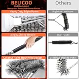 BELICOO 2 Pack 18 inch BBQ Cleaning Brush & Scraper, Stainless Steel Wire view 5