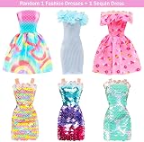 Miunana 110 Doll Clothes 11.5 Inch Fashion Outfits Set Dresses Shoes Hangers view 4