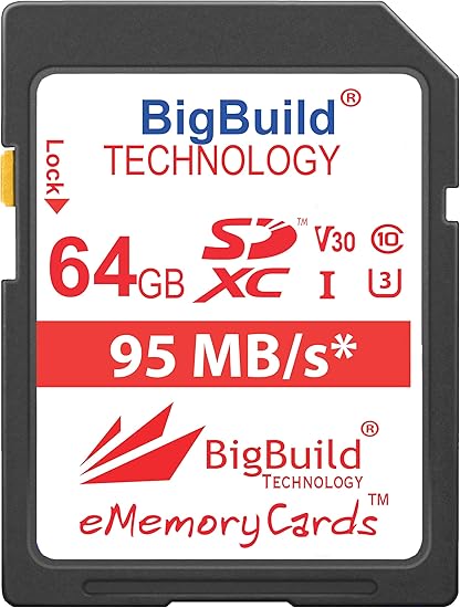 Bigbuild Technology 64 Go Uhs I U3 95mo S Carte Memoire Pour Nikon