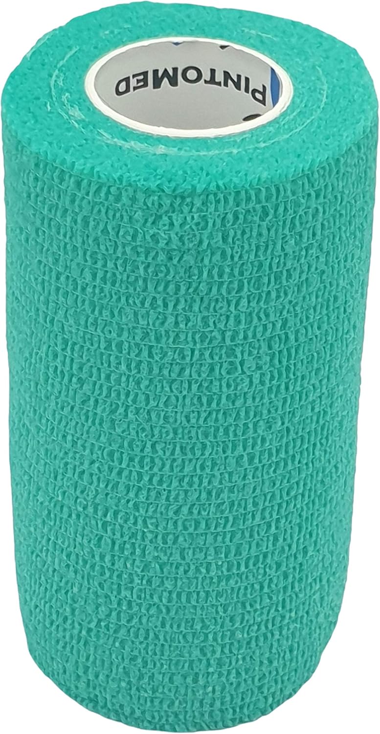 PintoMed, 6 x Green x 10cm x 4.5m Cohesive Bandage Stretched, Self-Adhesive Flexible Bandages - Image 3