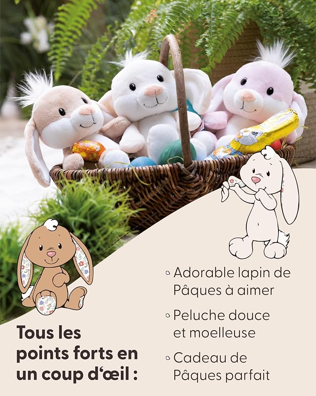 Doudou Lapin, 20 cm, Beige - 62675