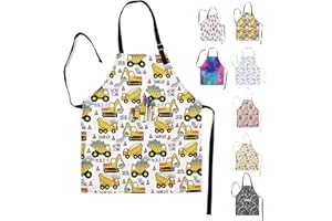 Sosolong Adjustable Neck Kids Waterproof Apron, with Children's Pocket Cooking Apron, Baking, Painting,Gardening