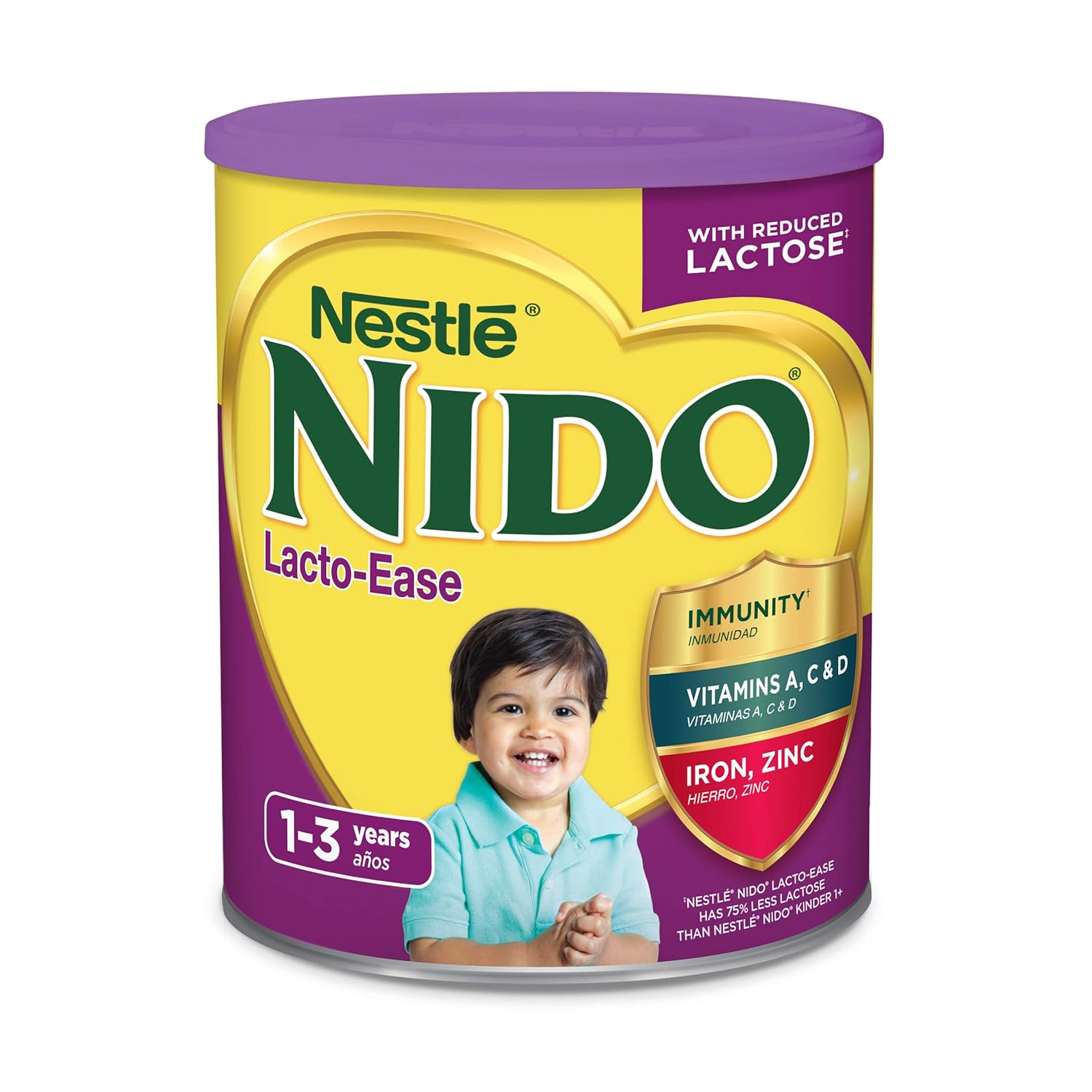 Nestle NIDO Lacto-Ease Whole Milk Powder 1.76 lb. Canister | Reduced Lactose Powdered Milk Mix