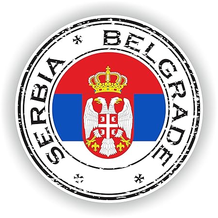 Tiukiu - Pegatina Redonda con diseño de la Bandera de Serbia, para ...